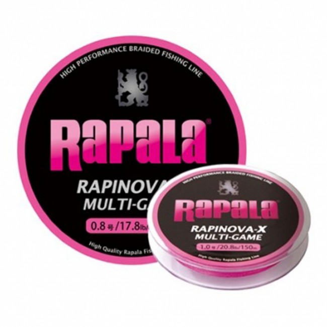Леска плетеная Rapala Rapinova-X Multi Game розовая 100м