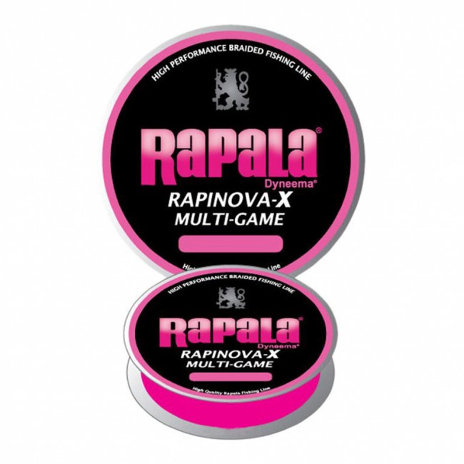Леска плетеная Rapala Rapinova-X Multi Game розовая 150м