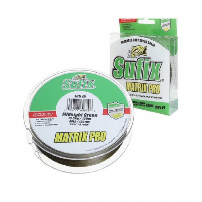 Леска плетеная SUFIX Matrix Pro зеленая 135м