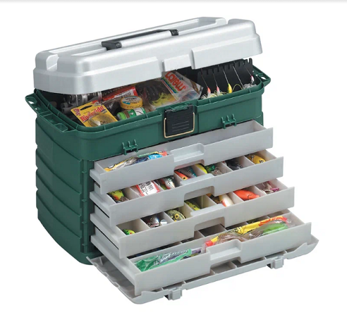 Ящик Plano 4х ярусный  цвет Green/Silver 4-Drswer (52.7cm x 29.2cm x 35.3cm)