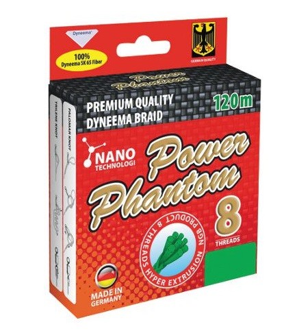 Шнур Power Phantom 8x, 120м, (зеленый)