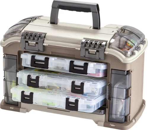 Ящик Plano с коробками 3650 2шт, 360704 1шт, 3455 2шт, 4648 1шт  Guide Series Angled System 3600 цвет Gray/Sand (42.7cm x 23.9cm x 27.7cm)