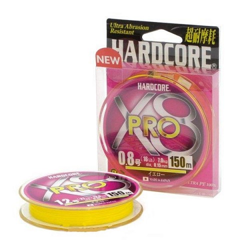 Плетеный Шнур Duel PE Hardcore X8 Pro 150m Yellow