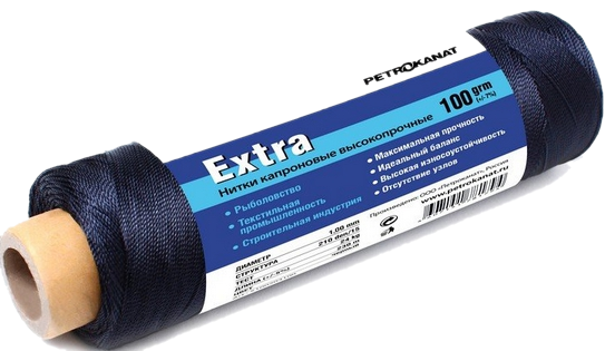 Нитки капроновые EXTRA 100г. черные
