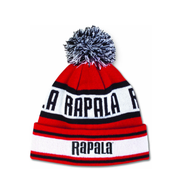 Шапка Rapala с помпоном  красно-черная