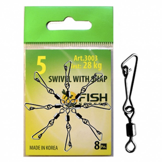 Вертлюжок Fish Season с застежкой Swiwel With Snap Hooked