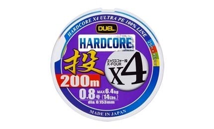 Плетеный Шнур Duel PE Hardcore X4 Cast 200m 4Color Плетеный Шнур Duel PE Hardcore X4 Cast 200m 4Color