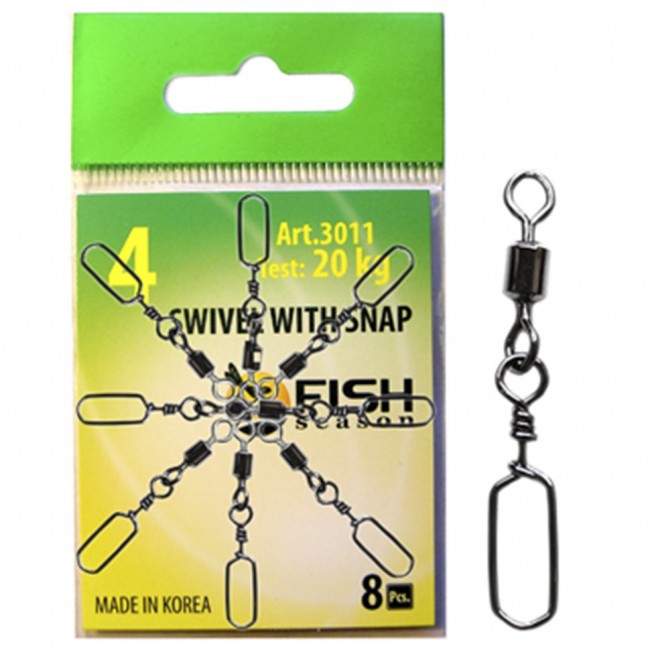 Вертлюжок Fish Season с застежкой Swiwel With Snap Square